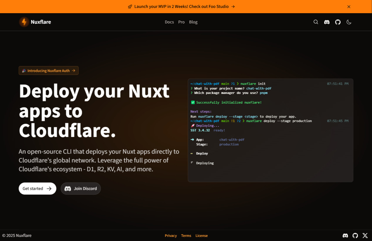 Nuxflare CLI
